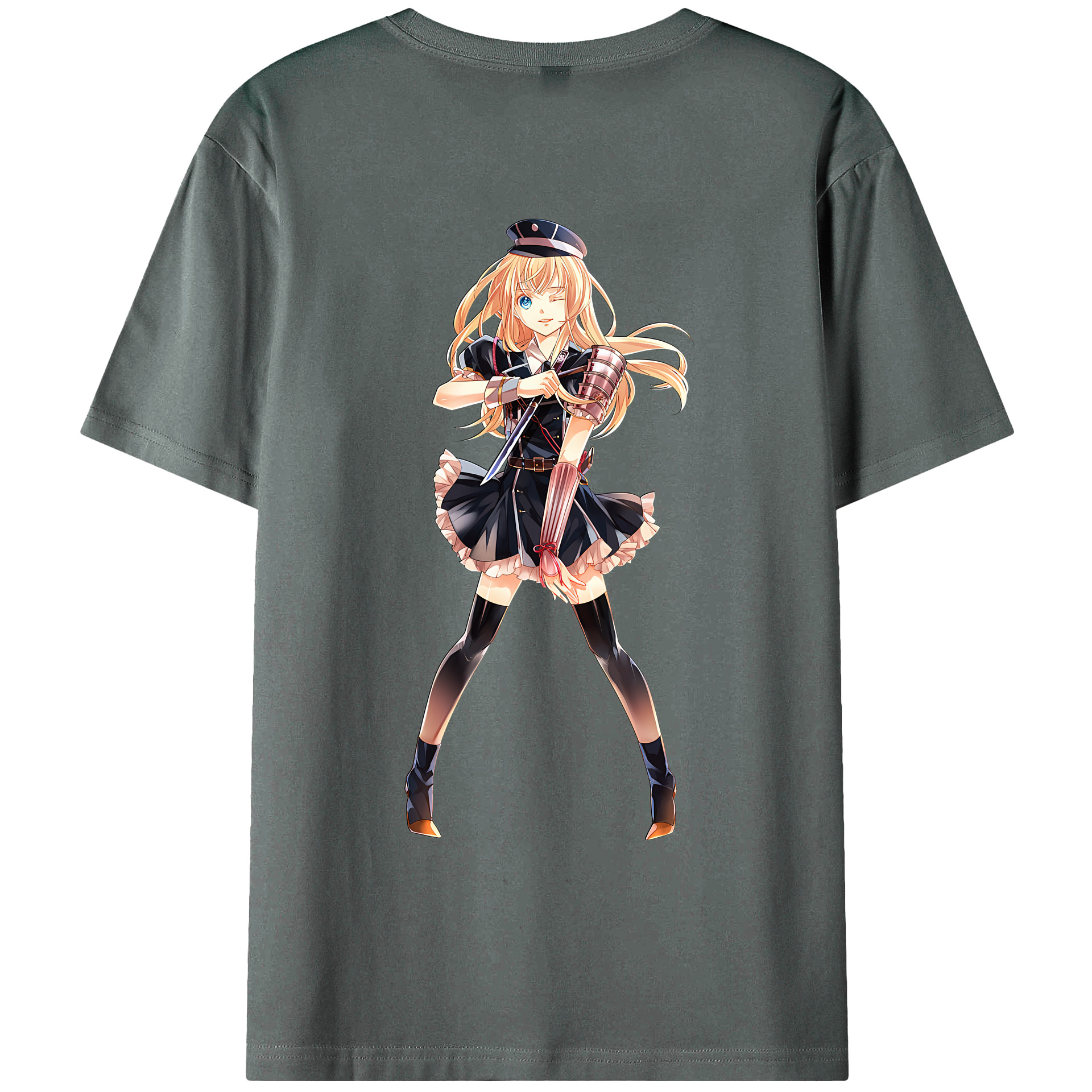 （画像用） 刀剣乱舞 Touken Ranbu 綿100％ メンズ半袖Tシャツ（バックプリント） 通気性